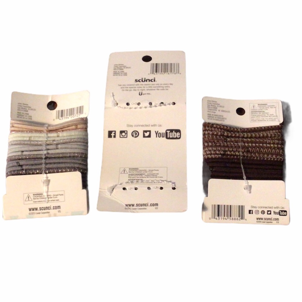 SCUNCI 2 - 18 pk.Elastics + 1 Pack 3 Barrettes New - Picture 2 of 2